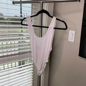 Missguided white high v bodysuit